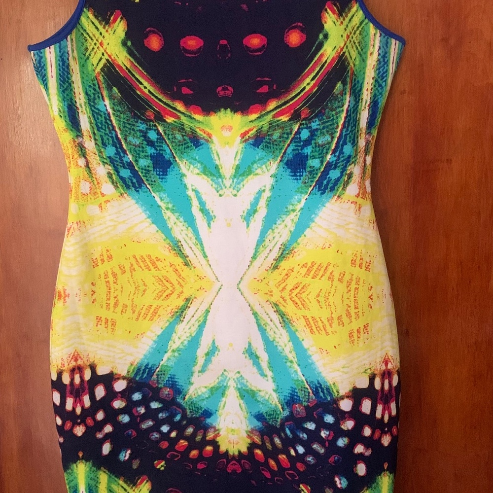 Multi-Color Midi Body-con dress